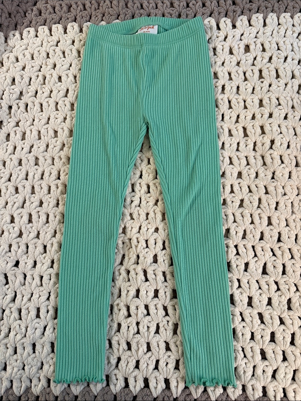 Cat & Jack Ribbed Leggings in Mint Green
